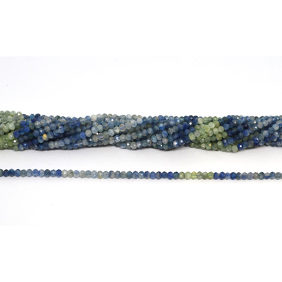 Kyanite Faceted Diamond Cut Rondel 3x4mm strand 115 beads