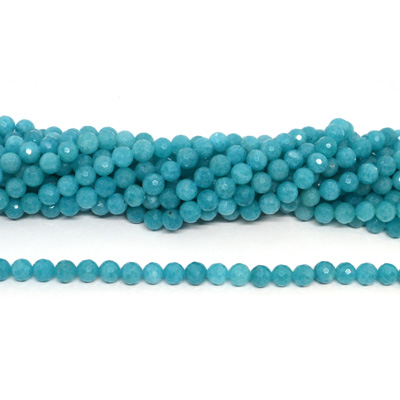 Dyed Amazonite 8mm Faceted Round Strand 50 beads