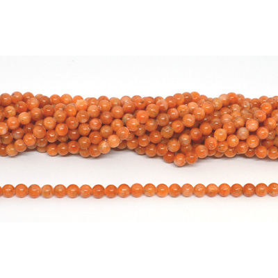 Orange Calcite A+ 6mm polished round strand 65 beads