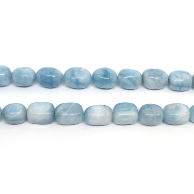 Aquamarine 18x13mm polished nugget strand 21 beads