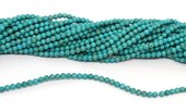 Dyed Howlite Aqua 4mm Round strand 108 beads-beads incl pearls-Beadthemup