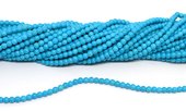 Dyed Howlite bright Aqua 4mm Round strand 107 beads-beads incl pearls-Beadthemup