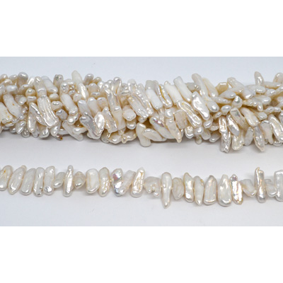 Freshwater Pearl side drill Biwa 16xmm strand 70 beads