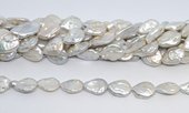 Freshwater Pearl flat Teardrop 20x15mm strand 21 beads-beads incl pearls-Beadthemup