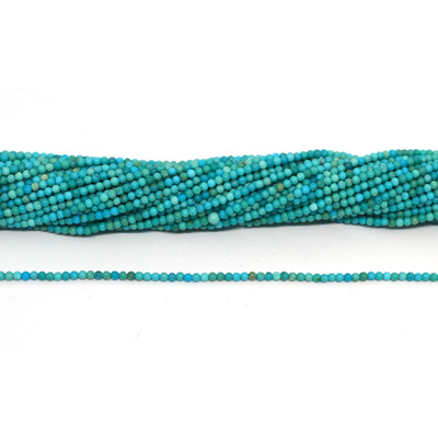 Turquoise AAA Faceted Round 2mm strand 210 beads