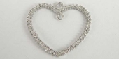 Sterling Silver Pend Heart CZ 30x26mm 1 pack-findings-Beadthemup