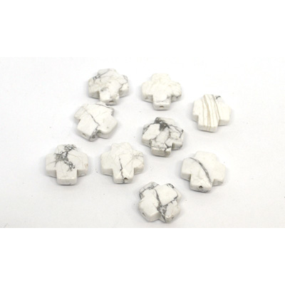 Howlite Cross White 12mm EACH BEAD