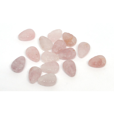 Rose Quartz Carved Leaf 14x10mm EACH BEAD