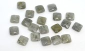 Labradorite Faceted flat square 10mm EACH BEAD-beads incl pearls-Beadthemup