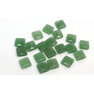 Green Adventurine Faceted flat square 10mm EACH BEAD