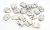 Howlite Faceted flat Rectangle 11x8mm EACH BEAD-beads incl pearls-Beadthemup