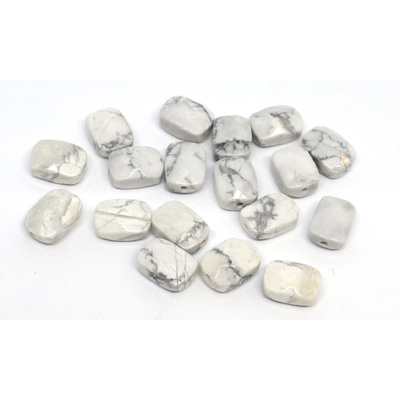 Howlite Faceted flat Rectangle 11x8mm EACH BEAD