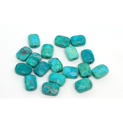 Howlite Blue Faceted flat Rectangle 11x8mm EACH BEAD
