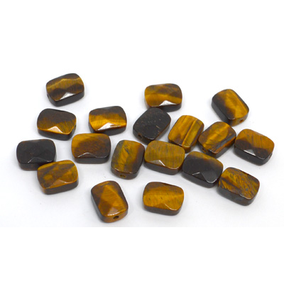 Tiger Eye Faceted flat Rectangle 11x8mm EACH BEAD