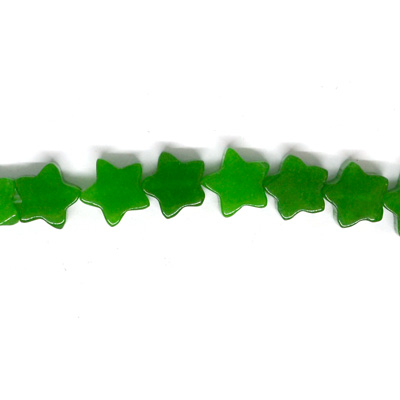 Jade Star Green 10mm Strand 20 beads