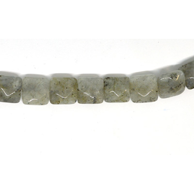 Labradorite Faceted flat square 10mm strand 20 beads