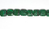 Malachite Imitation Faceted flat square 10mm strand 20 beads-beads incl pearls-Beadthemup
