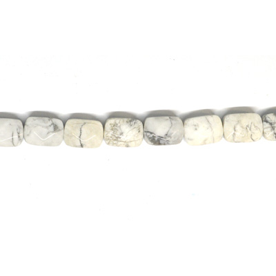 Howlite Faceted flat Rectangle 11x8mm strand 18 beads