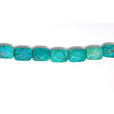 Howlite Blue Faceted flat Rectangle 11x8mm strand 18 beads