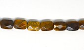 Tiger Eye Faceted flat Rectangle 11x8mm strand 18 beads-beads incl pearls-Beadthemup