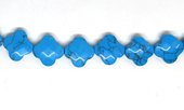 Howlite Blue Faceted Flower 14mm strand 24 beads-beads incl pearls-Beadthemup
