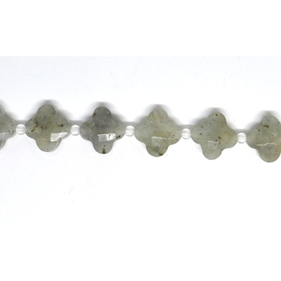 Labradorite Faceted Flower 14mm strand 32 beads