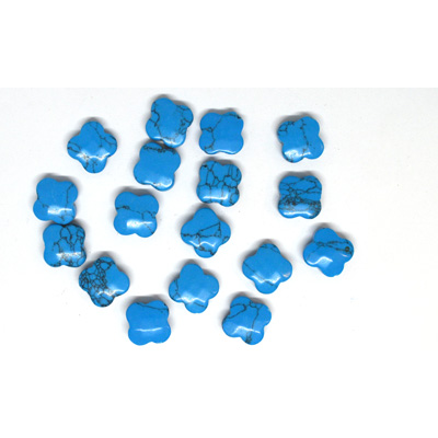 Howlite Blue Faceted Flower 14mm EACH BEAD