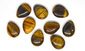 Tiger Eye Polished flat Teardrop 20x15mm PAIR-beads incl pearls-Beadthemup