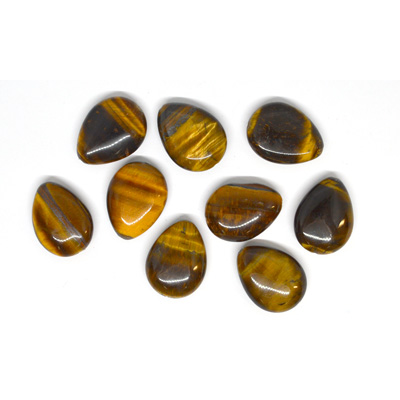 Tiger Eye Polished flat Teardrop 20x15mm PAIR