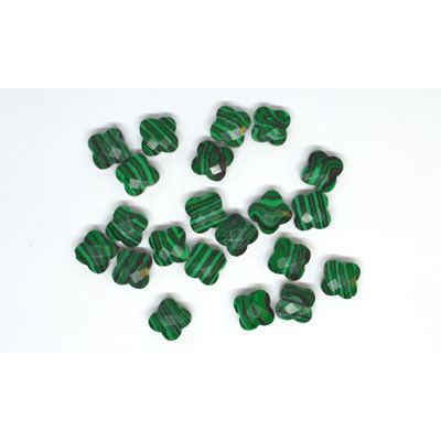 Malachite Imitation Faceted Flower 10mm EACH BEAD