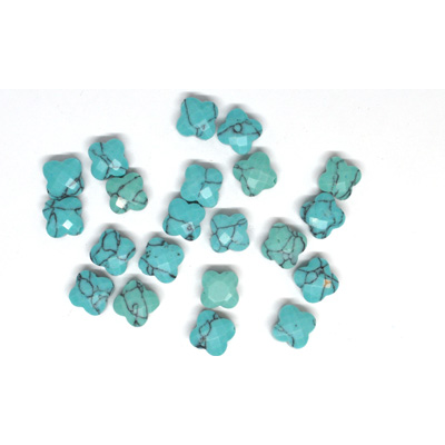 howlite blue Faceted Flower 10mm EACH BEAD