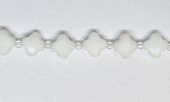 White Glass Faceted Flower 10mm EACH BEAD-beads incl pearls-Beadthemup