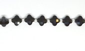 Black Glass Faceted Flower 10mm EACH BEAD-beads incl pearls-Beadthemup