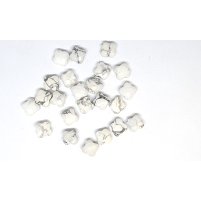 Howlite Faceted Flower 10mm EACH BEAD