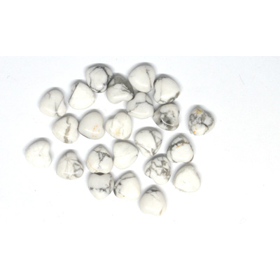 Howlite Polished Heart 10mm EACH BEAD