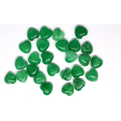 Jade Green Polished Heart 10mm EACH BEAD