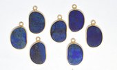 Lapis Freeform Pendant 25z15mm including ring EACH-beads incl pearls-Beadthemup