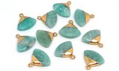 Amazonite Fan Pendant 20x18 including Ring EACH-beads incl pearls-Beadthemup