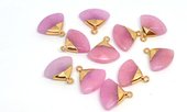 Pink Jade Fan Pendant 20x18 including Ring EACH-beads incl pearls-Beadthemup