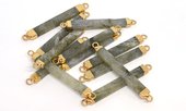 Labradorite 6x3mm Rectangle connector 48mm including rings-beads incl pearls-Beadthemup