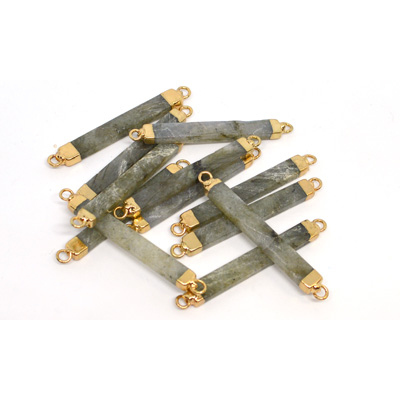 Labradorite 6x3mm Rectangle connector 48mm including rings