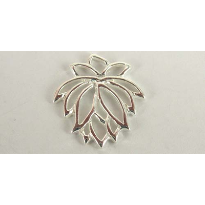 Sterling Silver Bead Flower 18x20mm Cut out 1 pack