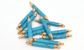 Howlite Blue 5mm tube connector 45mm including rings-beads incl pearls-Beadthemup