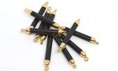 Black agate 5mm tube connector 45mm including rings-beads incl pearls-Beadthemup