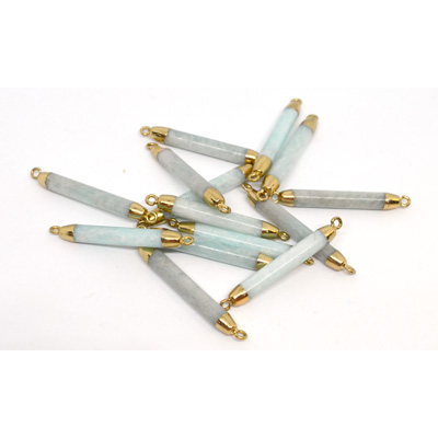 Amazonite 5mm tube connector 45mm including rings