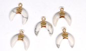 Howlite Horn Pendant 16x18mm including Ring-beads incl pearls-Beadthemup