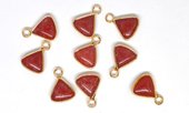 Red Jade Triangle Pendant 15x12mm including ring-beads incl pearls-Beadthemup