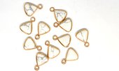Howlite Triangle Pendant 15x12mm including ring-beads incl pearls-Beadthemup