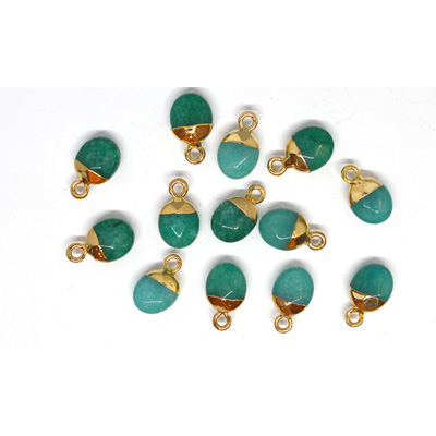 Jade Teal Oval Pendant 14x9mm including Rings