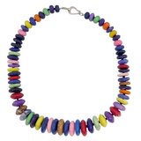 Howlite rondel multi colour S.Silver necklace-jewellery-Beadthemup